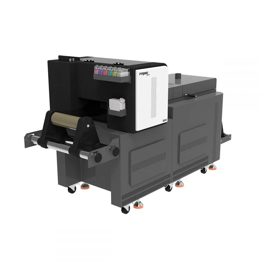 Impressora DTF Têxtil PRIME 30X — detalhe da área de trabalho e acabamento (impressora DTF para estamparia e personalização têxtil TEKNOVA) Impressora DTF Têxtil PRIME 30X — detalhe da área de trabalho e acabamento (impressora DTF para estamparia e personalização têxtil TEKNOVA)
