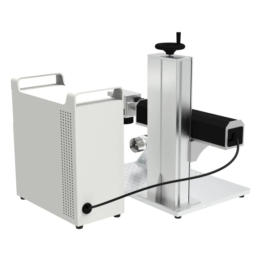 Laser de Gravação Fiber GRABB Split — detalhe do painel de controle e cabeçote (máquina laser para corte e gravação em acrílico, MDF e metais TEKNOVA) Laser de Gravação Fiber GRABB Split — detalhe do painel de controle e cabeçote (máquina laser para corte e gravação em acrílico, MDF e metais TEKNOVA)