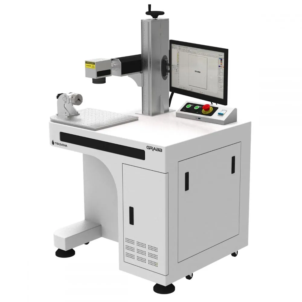 Laser de Gravação UV GRABB — detalhe do painel de controle e cabeçote (máquina laser para corte e gravação em acrílico, MDF e metais TEKNOVA) Laser de Gravação UV GRABB — detalhe do painel de controle e cabeçote (máquina laser para corte e gravação em acrílico, MDF e metais TEKNOVA)