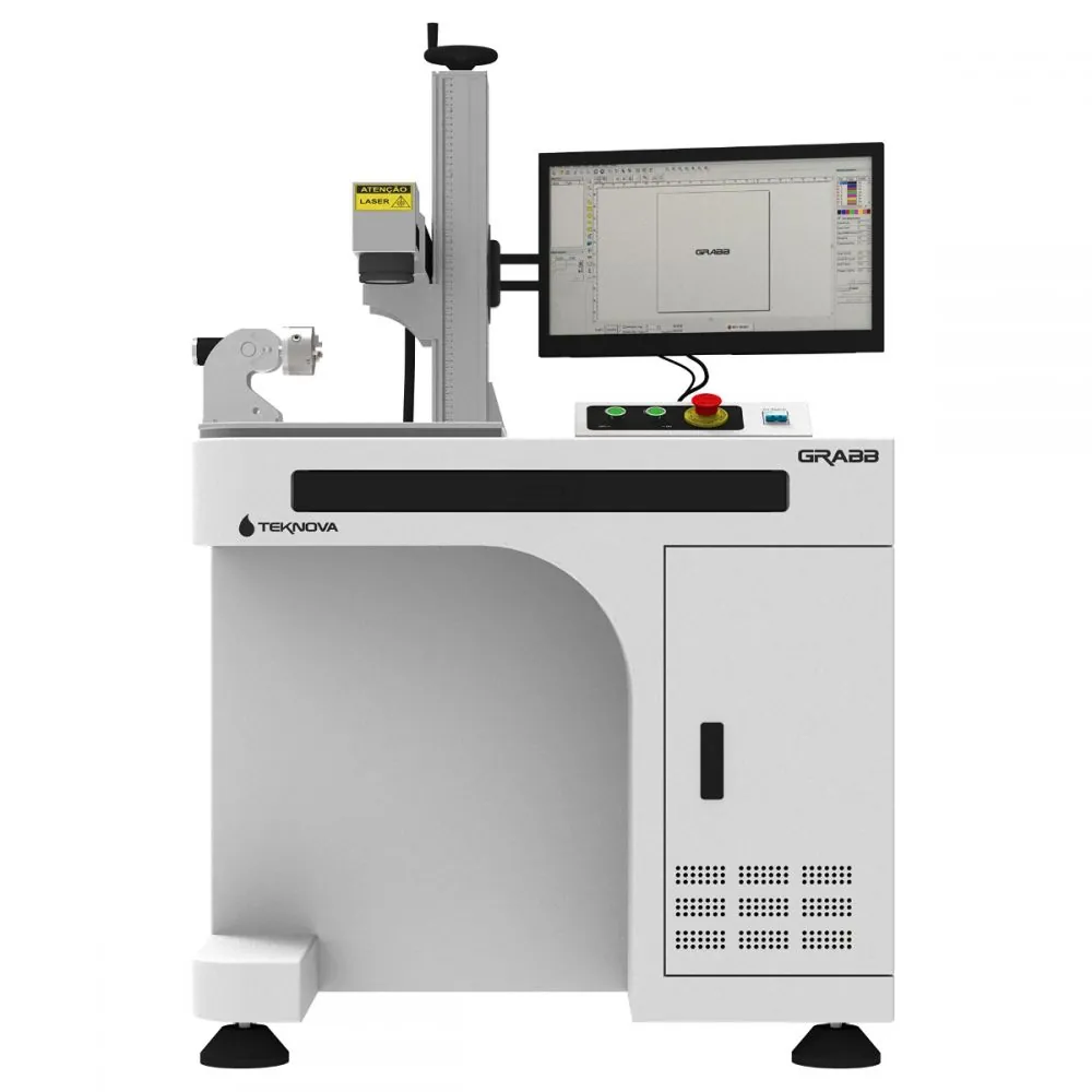 Laser de Gravação UV GRABB — detalhe da área de trabalho e acabamento (máquina laser para corte e gravação em acrílico, MDF e metais TEKNOVA) Laser de Gravação UV GRABB — detalhe da área de trabalho e acabamento (máquina laser para corte e gravação em acrílico, MDF e metais TEKNOVA)