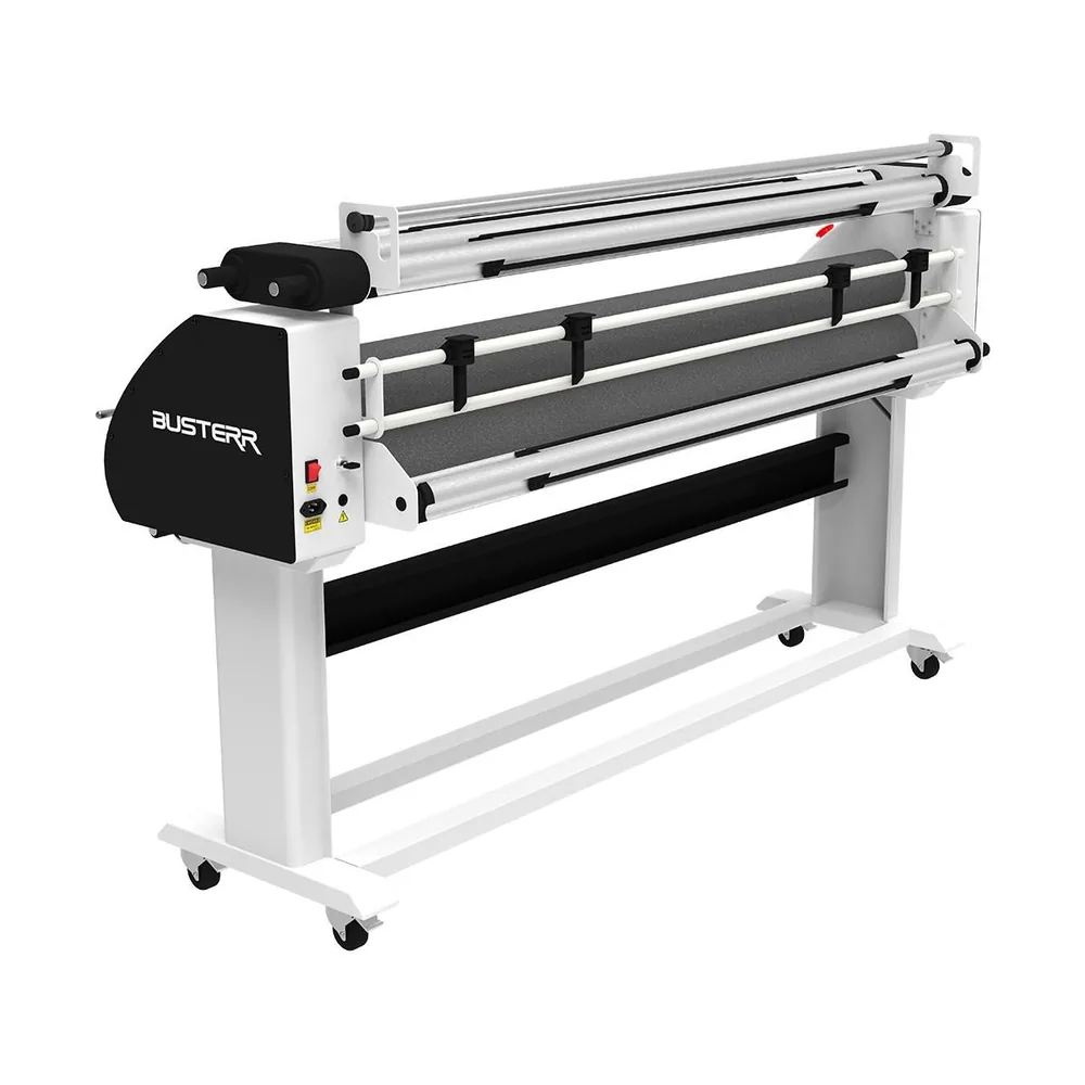 Laminadora BUSTERR Pro — detalhe do painel de controle e cabeçote (laminadora refiladora quente e frio para proteção e acabamento de impressões TEKNOVA) Laminadora BUSTERR Pro — detalhe do painel de controle e cabeçote (laminadora refiladora quente e frio para proteção e acabamento de impressões TEKNOVA)