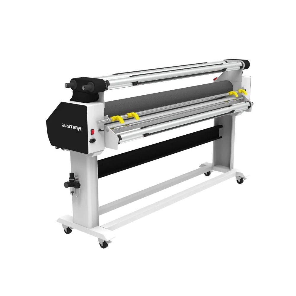 Laminadora BUSTERR Standard — detalhe do painel de controle e cabeçote (laminadora refiladora quente e frio para proteção e acabamento de impressões TEKNOVA) Laminadora BUSTERR Standard — detalhe do painel de controle e cabeçote (laminadora refiladora quente e frio para proteção e acabamento de impressões TEKNOVA)