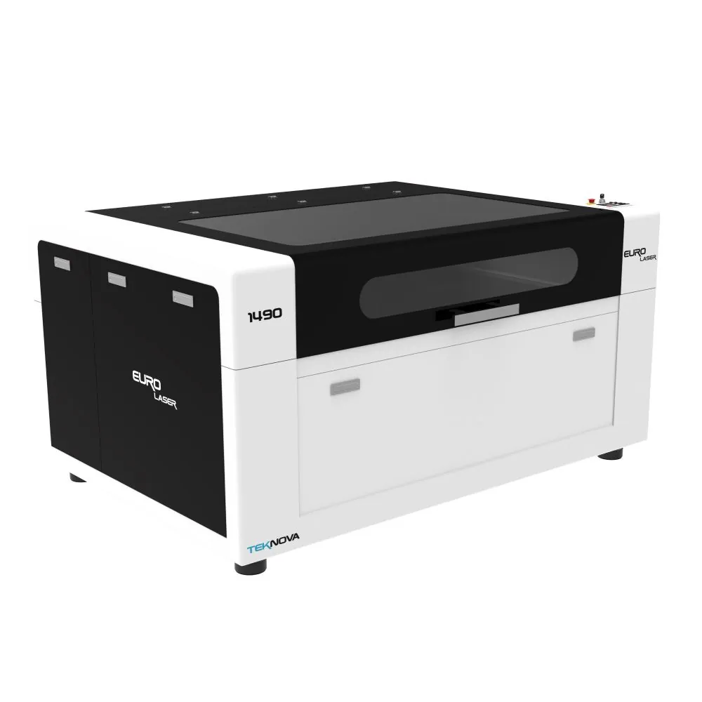 Laser de Corte CNC CO2 EURO 1490 — detalhe da área de trabalho e acabamento (máquina laser para corte e gravação em acrílico, MDF e metais TEKNOVA) Laser de Corte CNC CO2 EURO 1490 — detalhe da área de trabalho e acabamento (máquina laser para corte e gravação em acrílico, MDF e metais TEKNOVA)