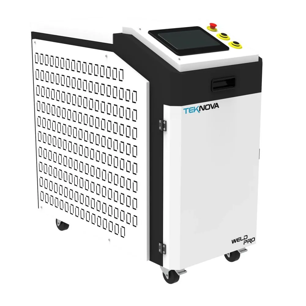 Laser Welding 4 em 1 — vista lateral e estrutura da máquina (máquina laser para corte e gravação em acrílico, MDF e metais TEKNOVA)