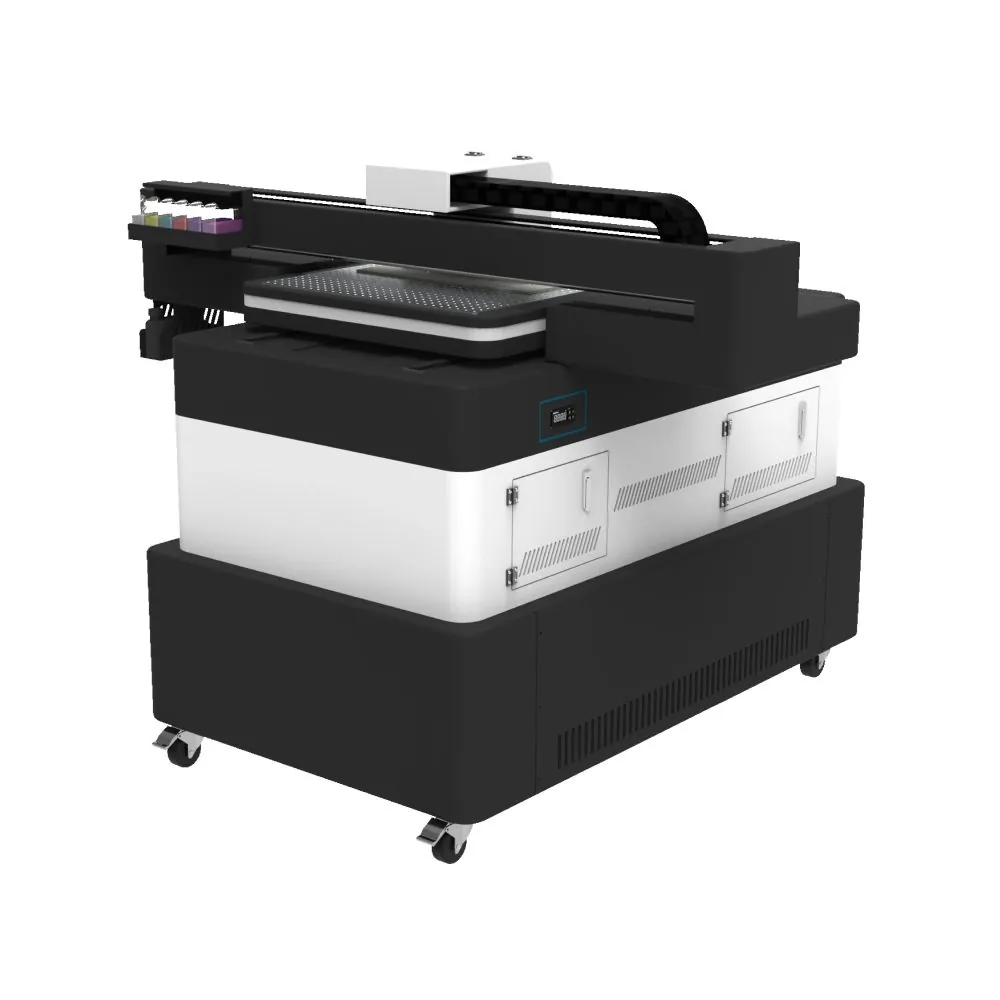 Impressora UV FB PRIME 6090 — detalhe do painel de controle e cabeçote (impressora UV para impressão direta em materiais rígidos e personalização TEKNOVA)